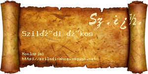 Sziládi Ákos névjegykártya